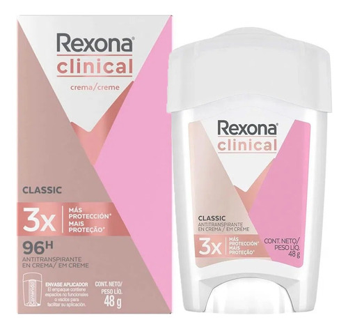Rexona Clinical Desodorante En Crema Mujer Classic X 48g