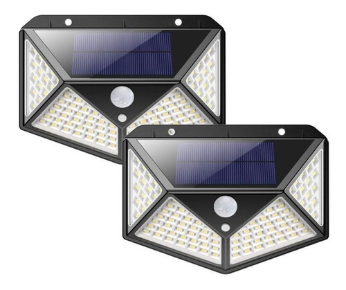 Aplique Reflector Led Panel Solar 100 Leds Sensor Movimiento