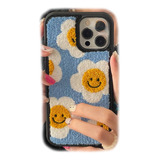 Funda Case Para iPhone Tela Con Patron De Flores Uso Rudo