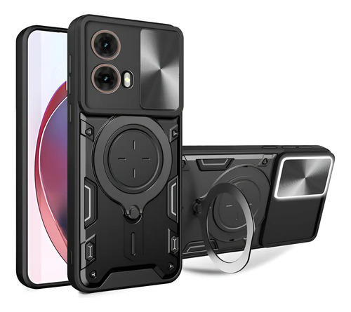 Funda Para Motorola Moto G85 5g Case Uso Rudo Magnética Con Anillo De Soporte Y Tapa Deslizante Para Cámara Anti-caídas | MercadoLibre