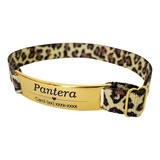 Coleira Oncinha Onça De Animal Print Para Gato Personalizado