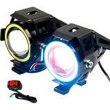 Par Farol Milha Moto Angel Eye U7 Led Auxiliar