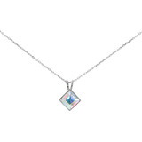 Collar Swarovski® Elements Plata 925 Cubo Tornasol  Cristal