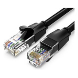 Cable De Red Vention Cat6 Certificado - 35 Metros - Premium Patch Cord - Utp Rj45 Ethernet 1000 Mbps - 250 Mhz - Cobre - Pc - Notebook - Servidores - Negro - Ibebu