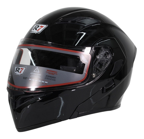 Casco Abatible R7 Racing Unscarred Doble Mica Color Negro