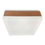 Plafon Techo Aplique Pared Apto Led 30x30x10cm Madera Color