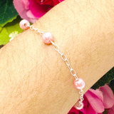 Pulseria Prata Legitima 925 Perola Rosa