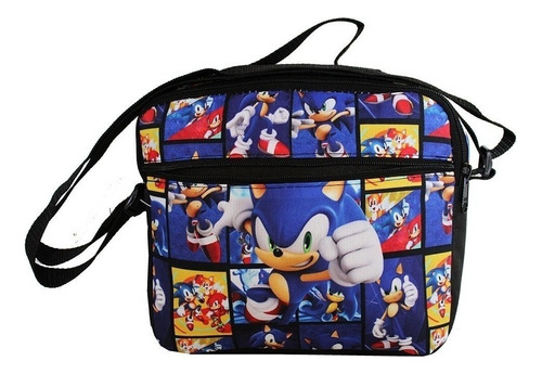 Kit Lancheira E Estojo Sonic Filme Escolar Meninos Cor Azul Sonic Gibi