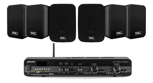 Kit Som Ambiente Amplificador Slim2500 6caixa Soundcast 100w