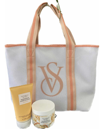 Victorias Secret Bolsa, Crema Y Exfoliante Set Regalo