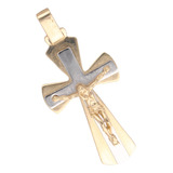 Dije Cruz De 14k  Oro Amarillo/blanco, 5 Gramos