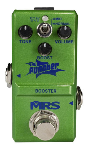 Pedal De Efecto Booster Para Guitarra Nano The Puncher Morri Color Verde