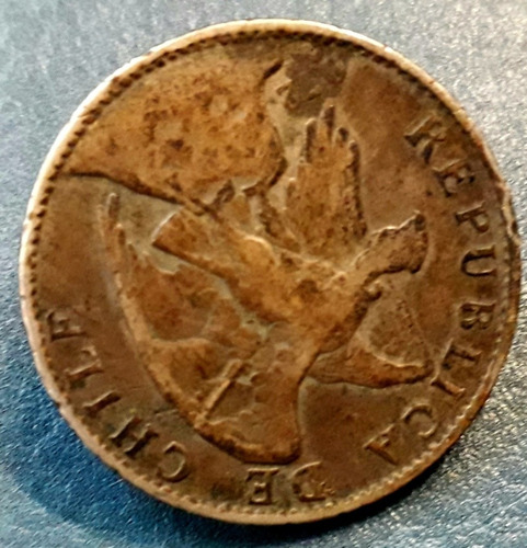 Moneda Chile Un Peso  Plata 720 25 Mm 9 Gr Botón De Rastra