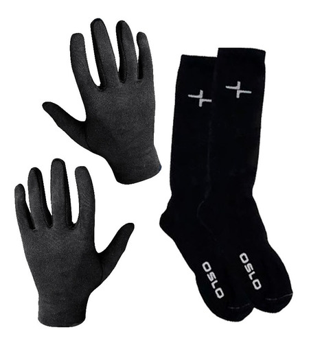 Kit Guantes 1ra Piel + Medias Piel Termicas Oslo - Fas Motos