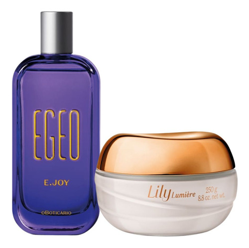 Combo O Boticário Egeo E.joy + Creme Lily Acetinado Lumière  Kit Presente Feminino