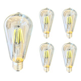 Pack 5 Ampolletas Led Luz Fria 6w Vintage E27 