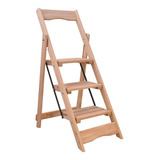 Escalera 3 Peldaños De Madera Uso Rudo