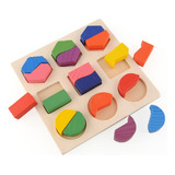 Juego Didáctico Madera Piezas Geometricas Encastre Colores