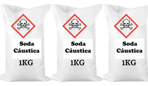 Soda Caustica 3 Kilos Ideal Para Sabao 99% Pureza