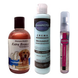 Kit Baño Manto Dorado Marron Canela Shampoo Enjuague Golden