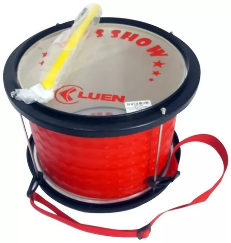 Surdo Infantil Kids Luen 20 X 10 Vermelho Com Alça E Baqueta