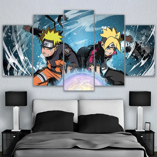 5 Cuadros Canvas Naruto Boruto Rasengan Anime Arte 150x84cm