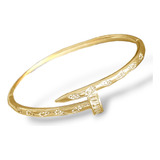 Pulseira Bracelete Cravejado Semi Joias Banhada A Ouro 18k