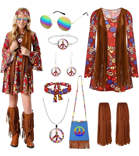 Disfraz Hippie Mujer, Disfraz Años 70, Ropa Hippie Disco Años 60 70 Para Carnaval Fiesta Cosplay | Envío gratis