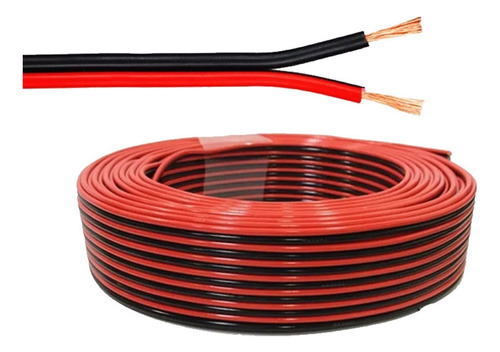 Cable Rojo Y Negro 2 X 0,50mm Bi Polar X Rollo 70mts. Rw