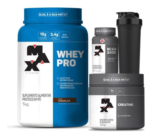  Whey Concentrado+creatina Monohidratada+bcaa Max Titanium