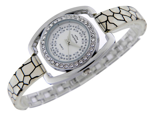 Reloj Montreal Mujer Ml1185 Strass Semi Brazalete Acrilico