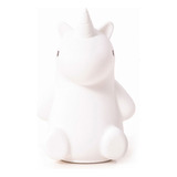 Lampara Velador Infantil Unicornio Led Luz Rgb Usb Silicona Color De La Estructura Blanco