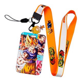 Porta Carnet Y Lanyard Dragon Ball Z Goku Anime Gafete