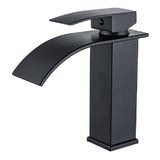 Torneira Monocomando Banheiro Cascata Slim Baixa - Preto