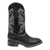 Botas Rodeo Texana Bulldog Piel Grabado Avestruz Suela Cuero