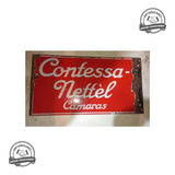 Antiguo Cartel Enlozado Confessa-nettel Camaras 