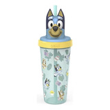 Zak Designs Termo Vaso Bluey 500ml Con Popote Edición Pascua