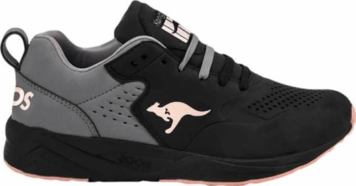 Tennis De Mujer Kangaroos 67wb Negro Gris Casual Comodo