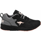 Tennis De Mujer Kangaroos 67wb Negro Gris Casual Comodo