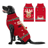 Suéter De Navidad Para Perros Humlanj - Reno Y Copos De