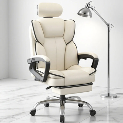 Silla de Escritorio Ergonómica con Reposa Cabezas, Reclinable, Cuero Sintético – Perfecta para Oficina, Gaming y Hogar | Meses sin interés