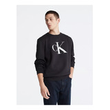 Poleron Sudadera Calvin Klein Logo Monograma - Hombre Talla L Negro