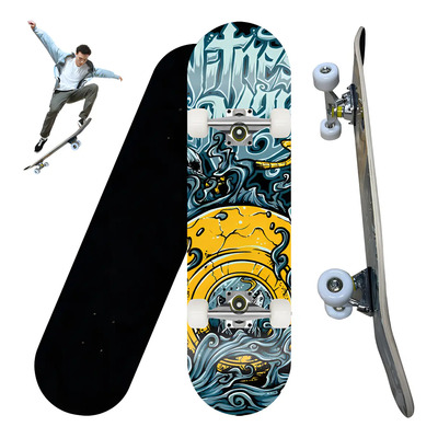 Patineta Completa Monopatín Tabla Skateboard Niños Adultos,patineta Monopatín De 80x20cm, 9 Capas De Arce Canadiense,tablas Cóncavas De Doble Patada Antideslizante,mejor Regalo Para Niño Principiante | Meses sin interés