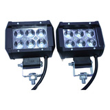 Par Exploradoras Luz Auxiliar Faro 6 Led Fija, Con Estrobo 