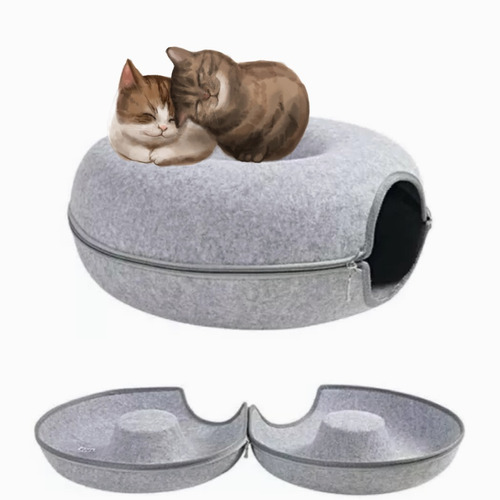 Cama De Feltro Em Túnel Para Gatos Donuts Ninho De Animais