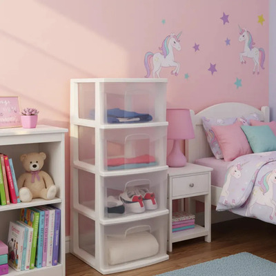 Organizador Gabinete Cajonera 4 Cajones Altos Gran Capacidad 83*35*33cm