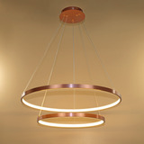 Pendente Led Ring Anel Duplo 3000k 32w Ø60cm Cobre Pd1036