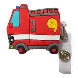 Yoyo Retráctil Porta Credencial Modelo Carro De Bomberos 