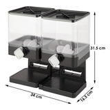 Dispensador De Cereal Doble Aquila Cuadrado Negro - Dp2624