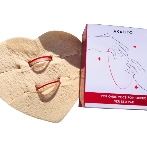 Conjunto De Anéis Akai Ito + Embalagem Aliança Casal